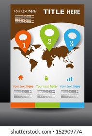 Vector business presentation, brochure, flyer, magazine cover & poster design template