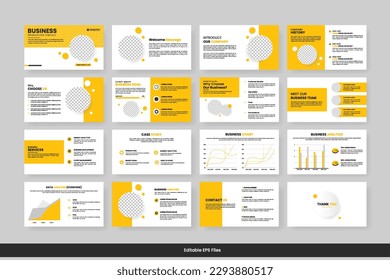 Diseño de plantillas de diseño de negocio minimalista de diseño de color verde para presentaciones de negocios de vectores