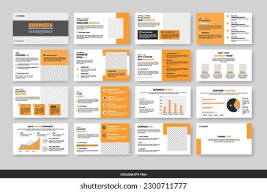 Diseño de plantillas de diseño de negocio minimalista de diseño de color amarillo para presentaciones de negocios de vectores