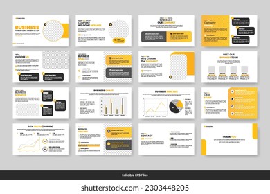 Vector  business  presentation slides template green color design minimalist business layout template design