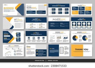 Vector  business  presentation slides template green color design minimalist business layout template design