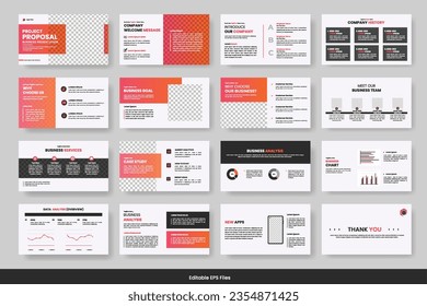 Vector  business presentation slides template green color design minimalist business layout template design