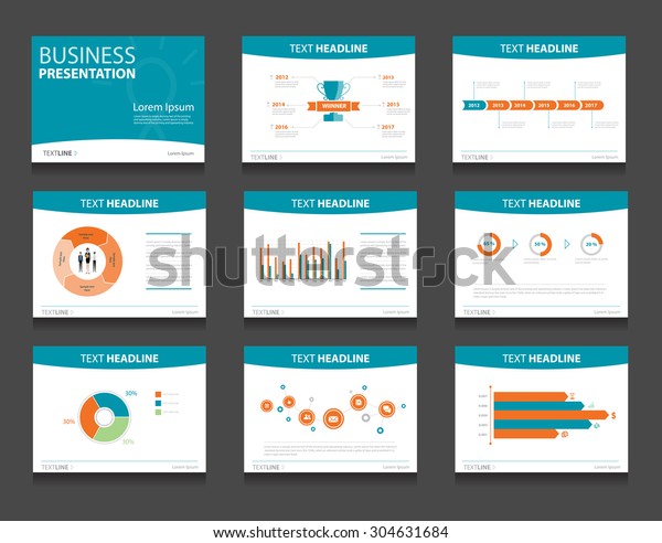 Vector Business Presentation Slides Template Graphs Stock Vector Royalty Free