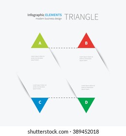 vector business presentation, statistics, 4 options graphic, simple / infographic triangle templates design