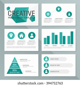 Vector business presentation template set. Infographic elements  design 