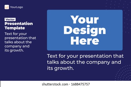 Vector and Business Presentation Template. Text for your presentation that talks about the company and it`s growth. Awesome and Vector. Multicolored and abstract elements.