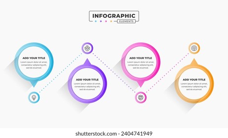 Vector business process infographic design template with 4 steps or options