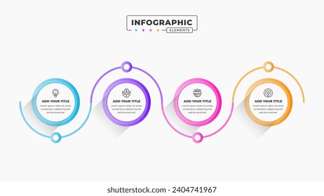 Vector business process infographic design template with 4 steps or options