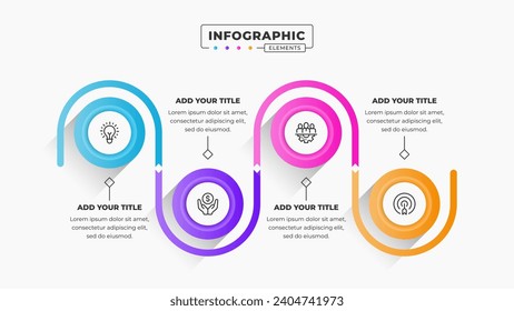 Vector business process infographic design template with 4 steps or options