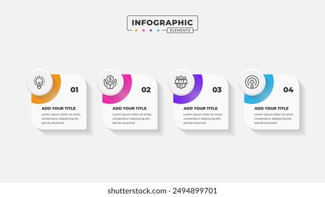 Vector business process infographic design template with 4 steps or options