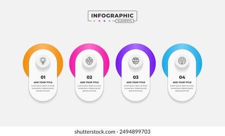 Vector business process infographic design template with 4 steps or options