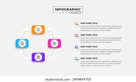 Vector business process infographic design template with 4 steps or options