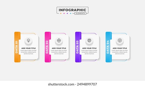 Vector business process infographic design template with 4 steps or options