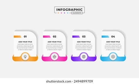 Vector business process infographic design template with 4 steps or options