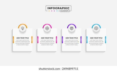 Vector business process infographic design template with 4 steps or options