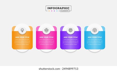 Vector business process infographic design template with 4 steps or options