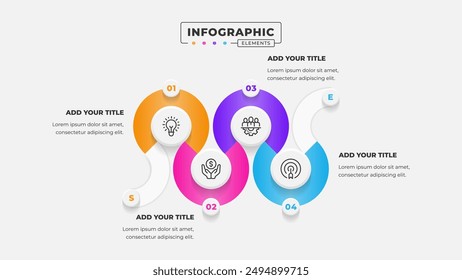 Vector business process infographic design template with 4 steps or options