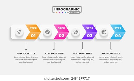 Vector business process infographic design template with 4 steps or options