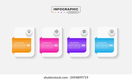 Vector business process infographic design template with 4 steps or options