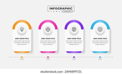 Vector business process infographic design template with 4 steps or options