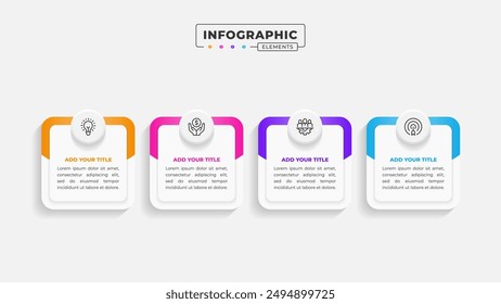 Vector business process infographic design template with 4 steps or options