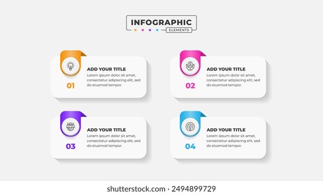 Vector business process infographic design template with 4 steps or options