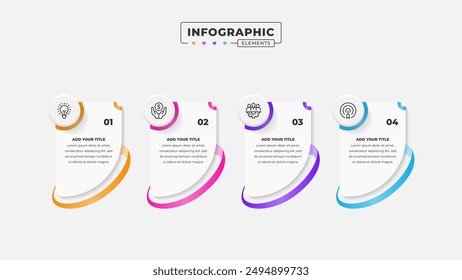 Vector business process infographic design template with 4 steps or options