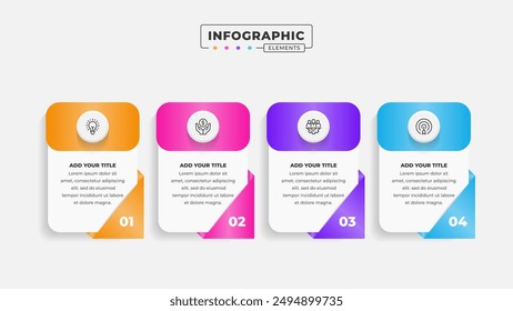 Vector business process infographic design template with 4 steps or options