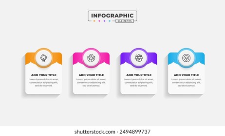 Vector business process infographic design template with 4 steps or options