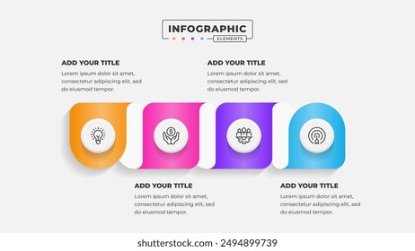 Vector business process infographic design template with 4 steps or options