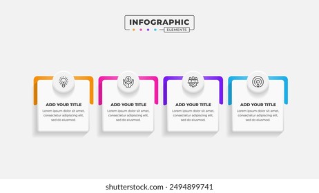 Vector business process infographic design template with 4 steps or options