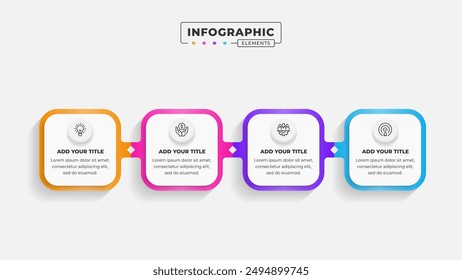 Vector business process infographic design template with 4 steps or options