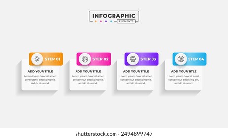 Vector business process infographic design template with 4 steps or options