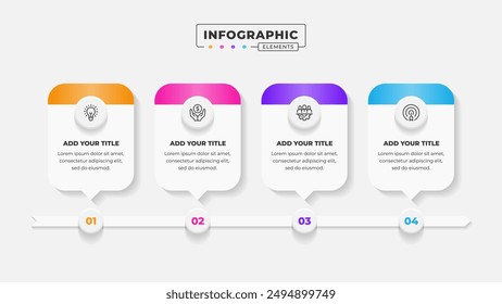 Vector business process infographic design template with 4 steps or options