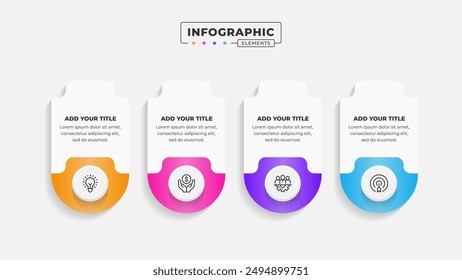 Vector business process infographic design template with 4 steps or options