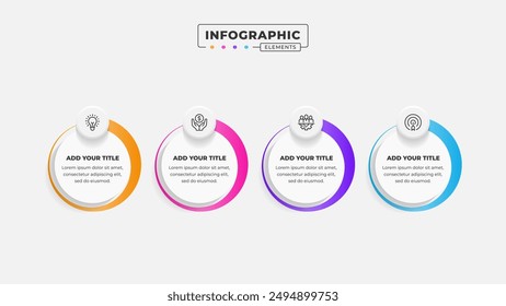 Vector business process infographic design template with 4 steps or options