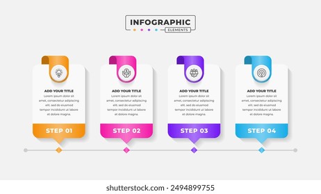 Vector business process infographic design template with 4 steps or options