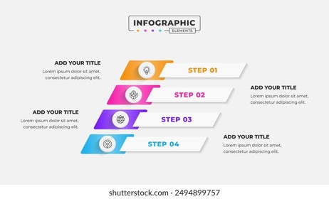 Vector business process infographic design template with 4 steps or options