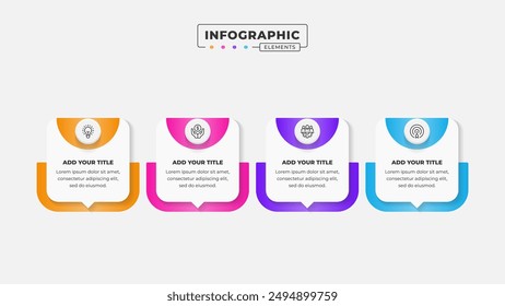 Vector business process infographic design template with 4 steps or options