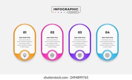 Vector business process infographic design template with 4 steps or options