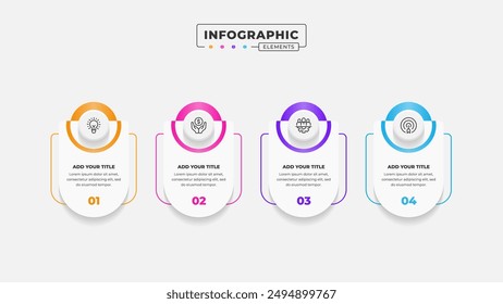 Vector business process infographic design template with 4 steps or options