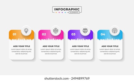 Vector business process infographic design template with 4 steps or options