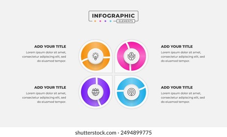 Vector business process infographic design template with 4 steps or options