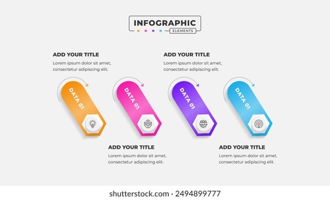 Vector business process infographic design template with 4 steps or options