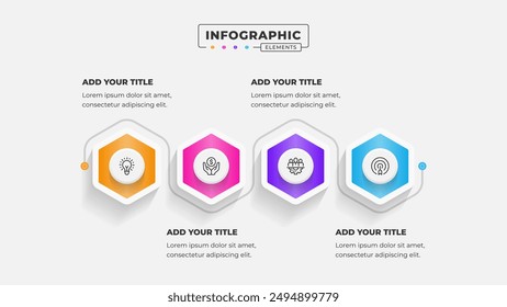 Vector business process infographic design template with 4 steps or options