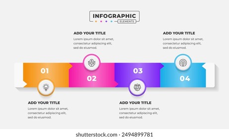 Vector business process infographic design template with 4 steps or options