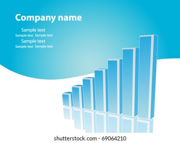 Vector - Business profit growth graph chart with reflection