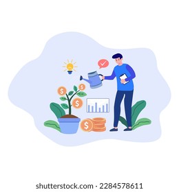 Vector business profit growth illustration concept