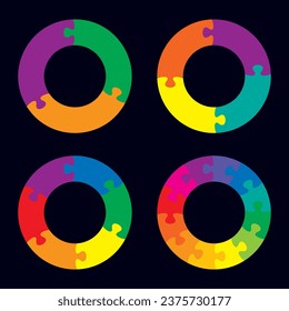 Conjunto de diagrama de gráfico circular de rompecabezas de negocios