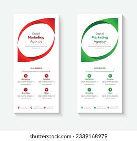 Vector business rack card template, corporate dl flyer template design